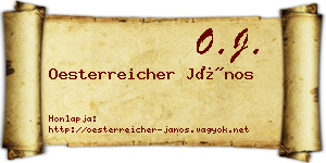Oesterreicher János névjegykártya